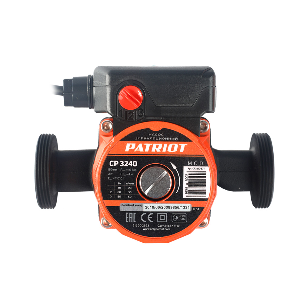 Насос циркуляционный cp-3240  40/60/85 вт (напор 4 м, шнур 0,9 м) (1) "patriot" 315302623