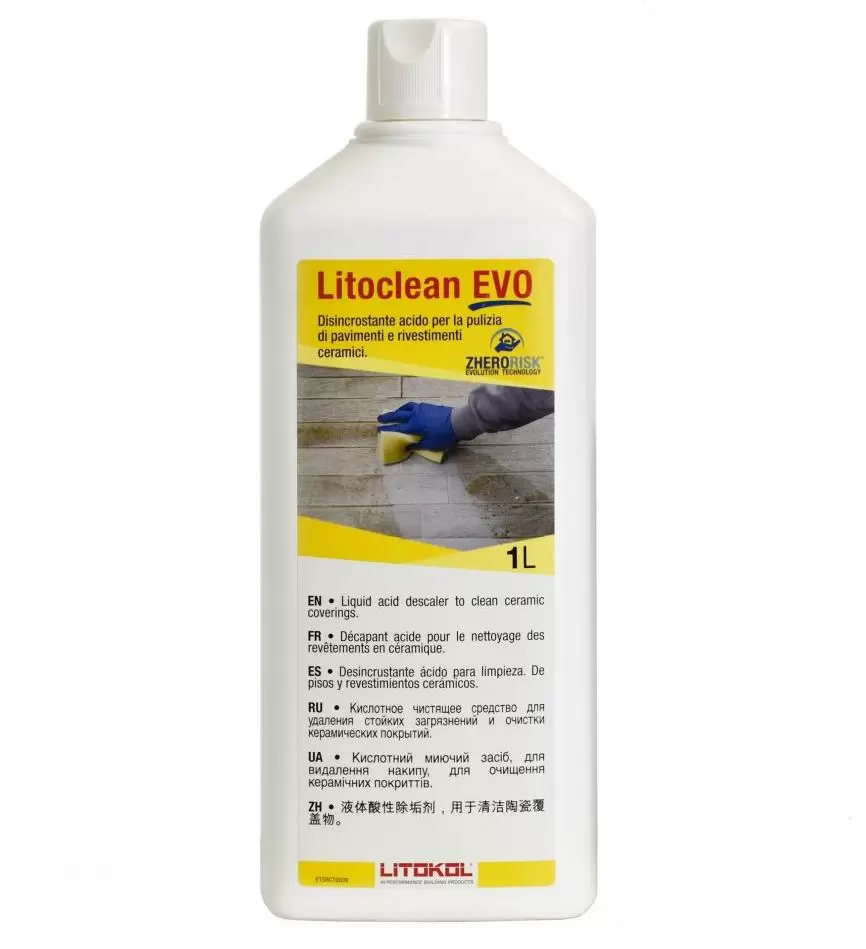 LITOKOL LITOCLEAN EVO средство концентрат для очистки керамических покрытий (1л)