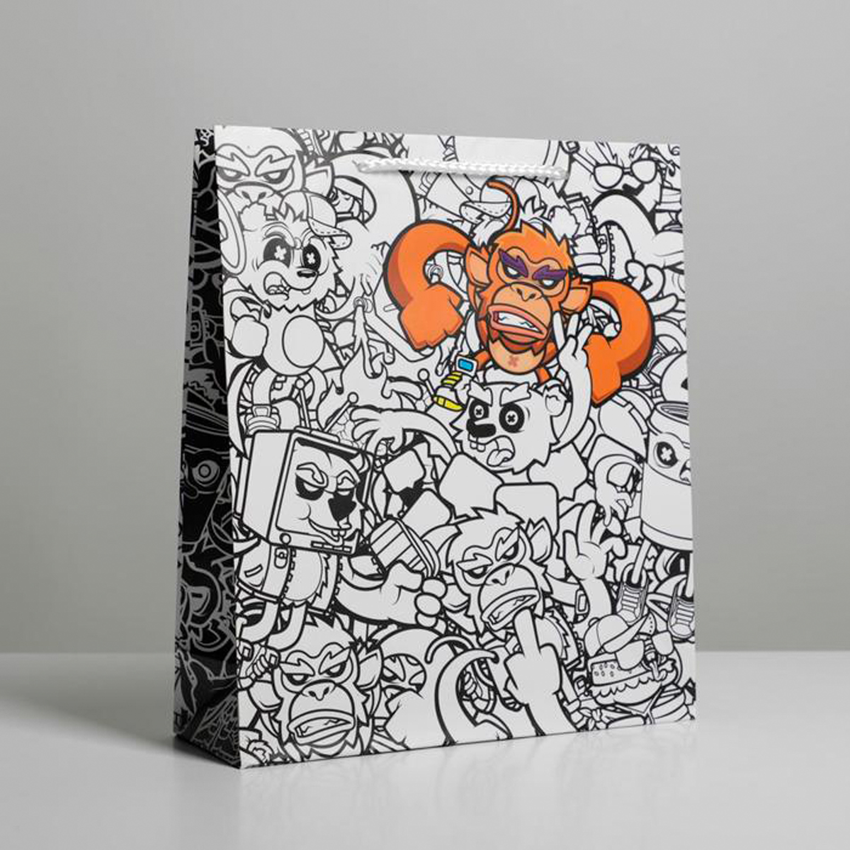 Пакет подарочный ламинир. "граффити" 23*27*8 см (1/300) "доступные радости" 6582727