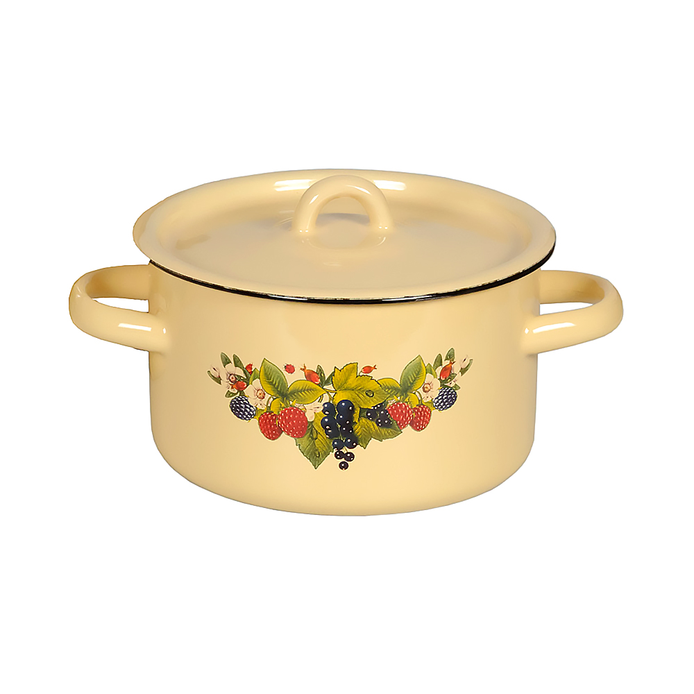 Кастрюля эмалиров. с крышкой декор. 1,5 л (1/8) "стальэмаль"  1с15с/1