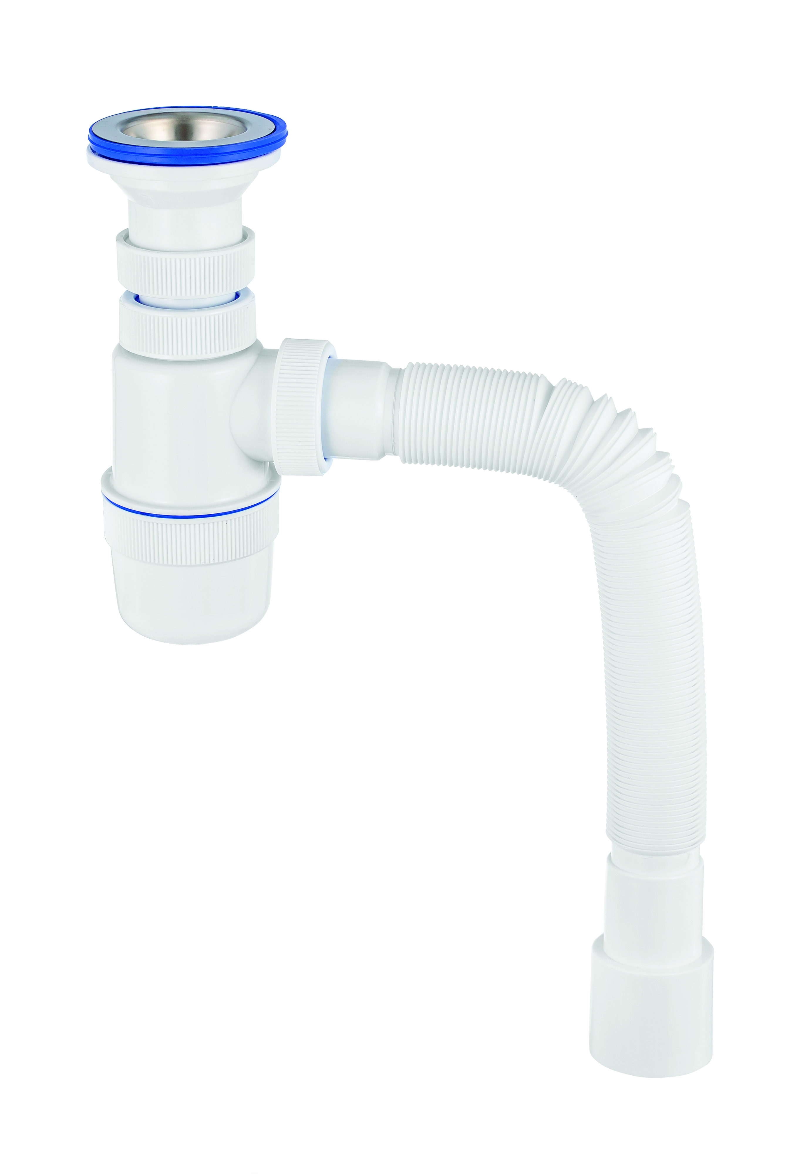 Сифон "элит" с нерж. чашкой 70 мм, с гофротрубой 800 мм (1/30) "вирпласт"