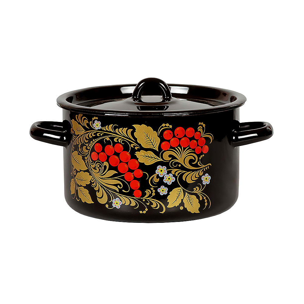 Кастрюля эмалиров. с крышкой декор. 1,5 л (1/8) "стальэмаль"  1с15с/1