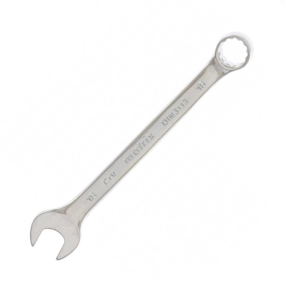 Ключ комбинированный 18 мм полиров. хром (1/120) "matrix"