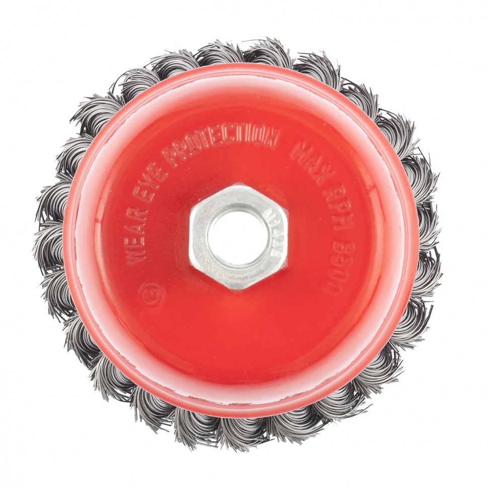 Щетка для УШМ, 100 мм, М14, "чашка", крученая проволока 0.5 мм Matrix (74628)