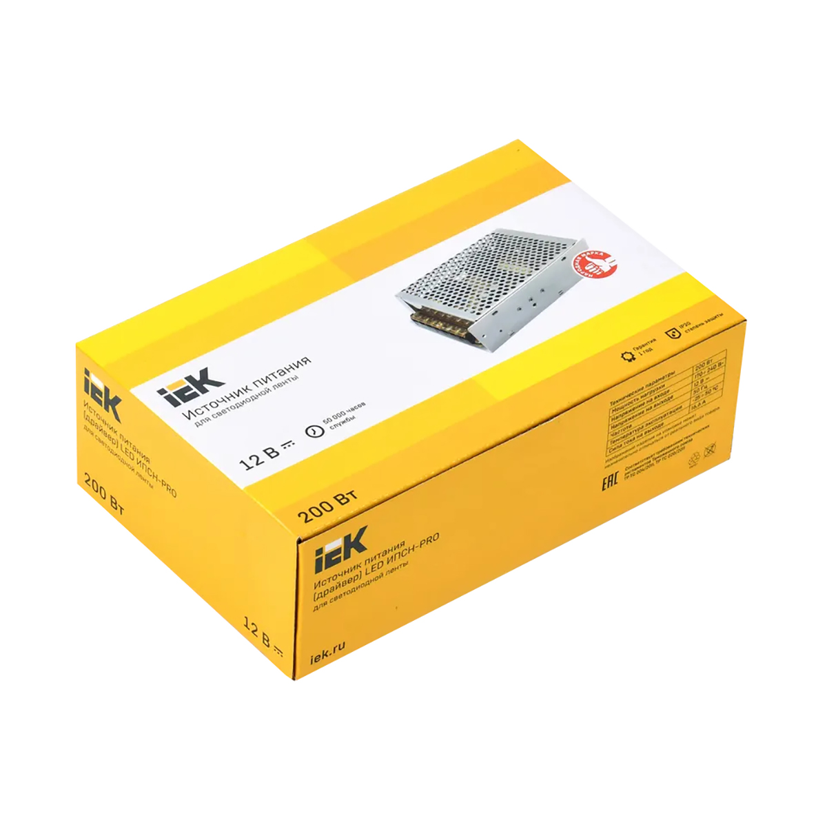 Драйвер (источник питания) "ипсн-pro" для светодиод. ленты мощностью 200 вт (1/40) "iek"