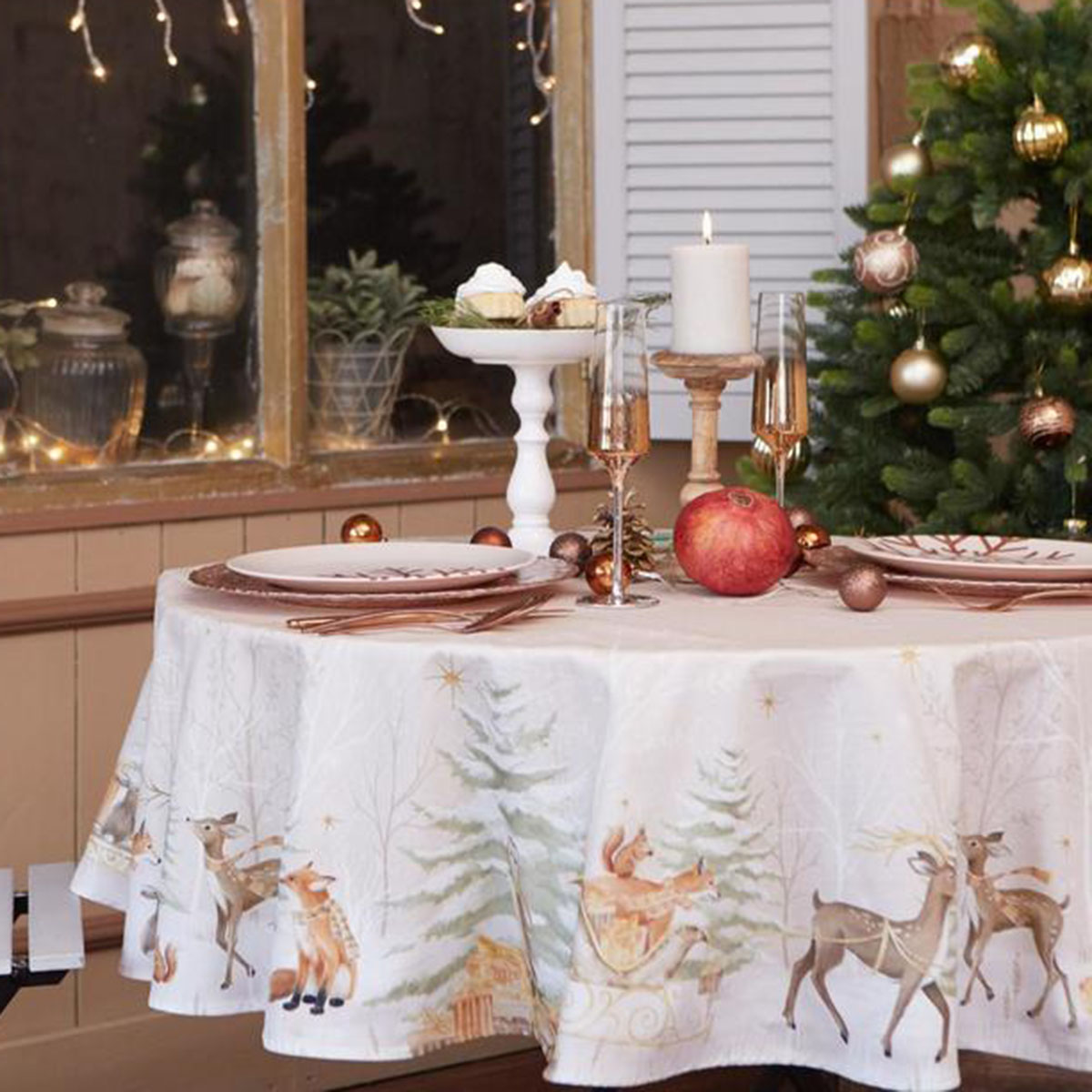 Скатерть "этель" christmas forest d=215 см (1) 5072941