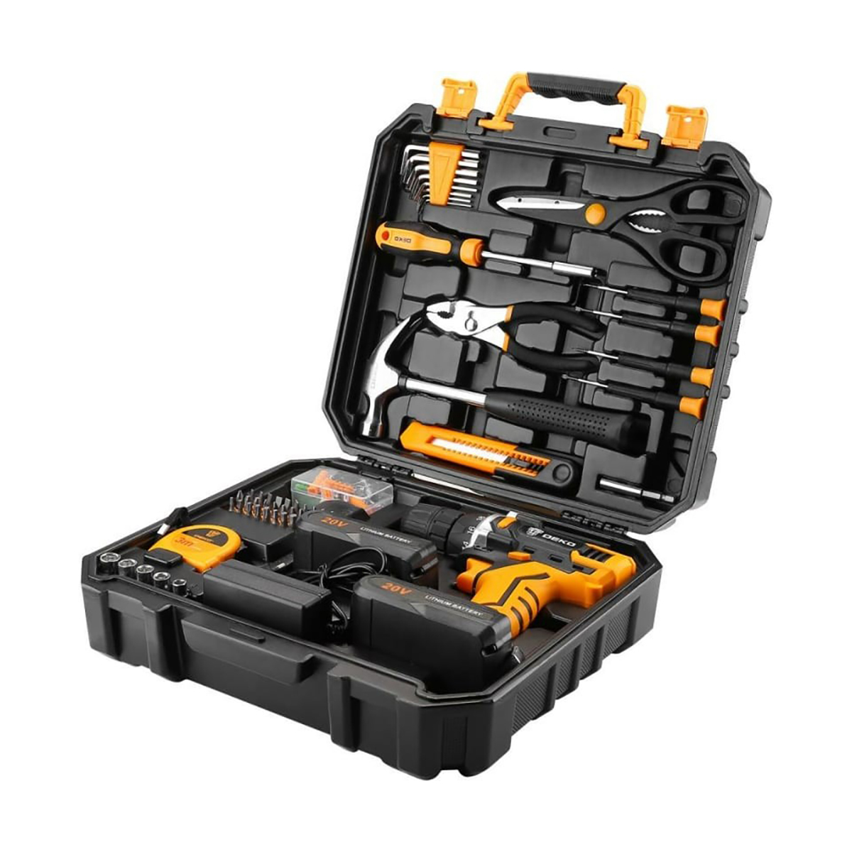 Дрель-шуруповерт аккум. dkcd20fu-li с набором инструм. 104 предм., 2 аккум. (1) "deko" 063-4178