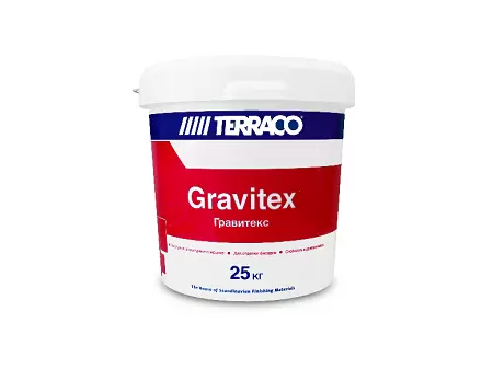 TERRACO GRAVITEX FINE штукатурка декоративная фасадная акриловая,мелкозернистая,шагрень141-5 (25кг)