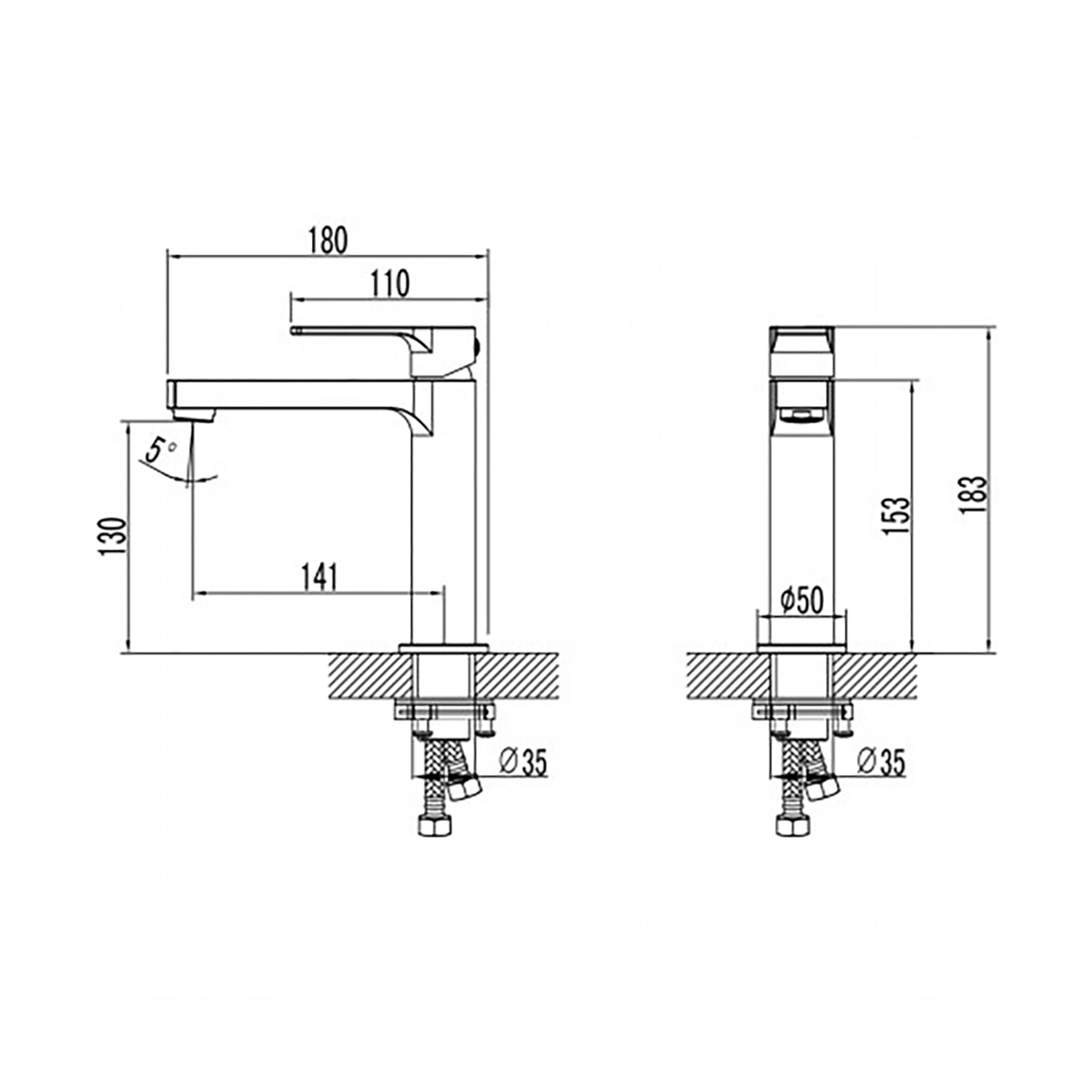 Смеситель для умывальника "plus grace"  lm1537c  монолитный (1/8) "lemark"