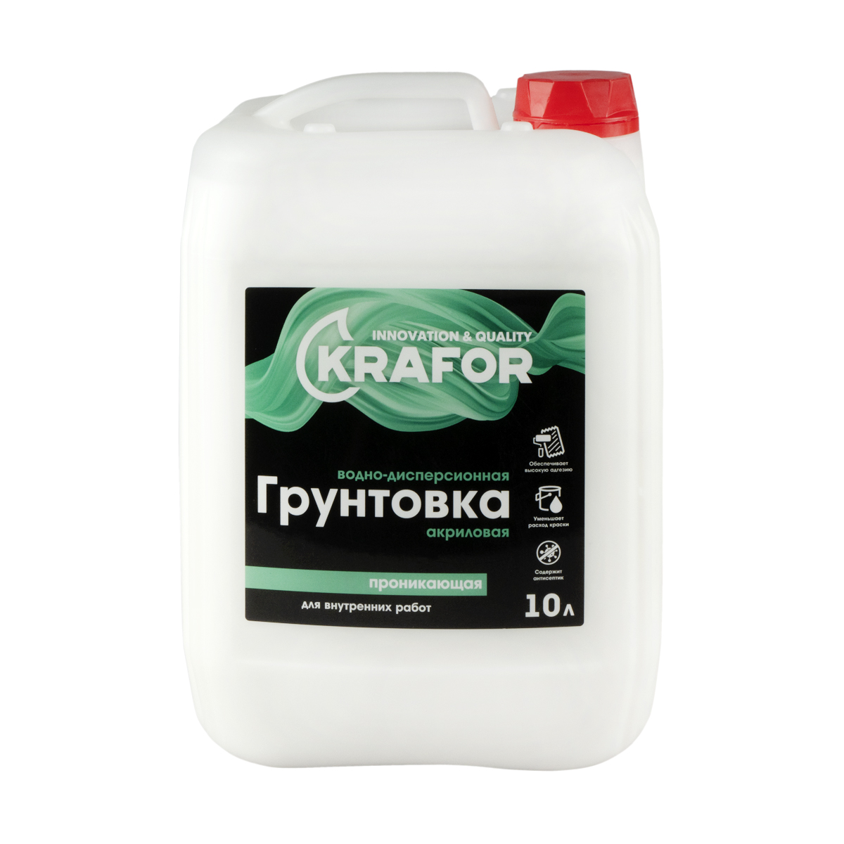 Грунтовка проник. д/внутр. работ 10 л (1) "krafor" (зеленая этик.)
