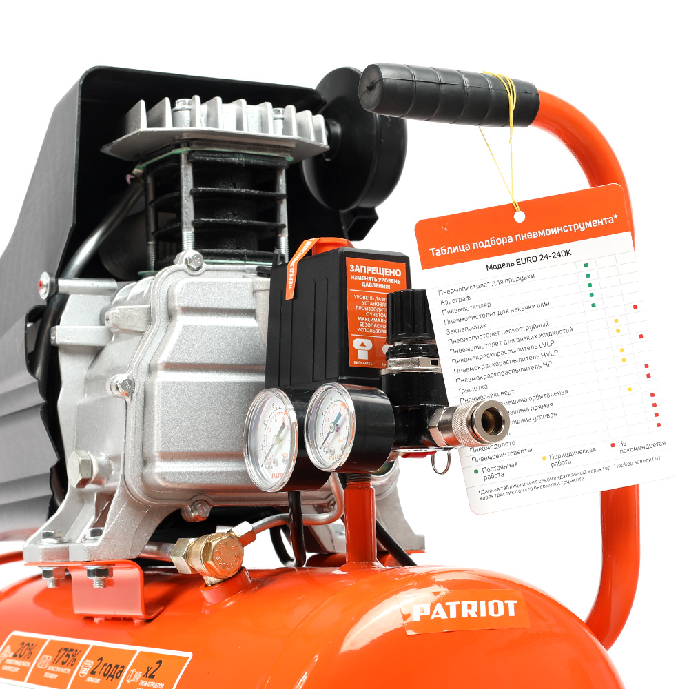 Компрессор поршневой масл. euro 24-240k (1) "patriot" 525306366