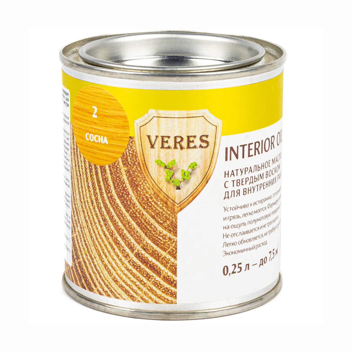 Верес масло для внутр. работ  "oil interior" № 2 сосна  0,25 л (1/6) "veres"