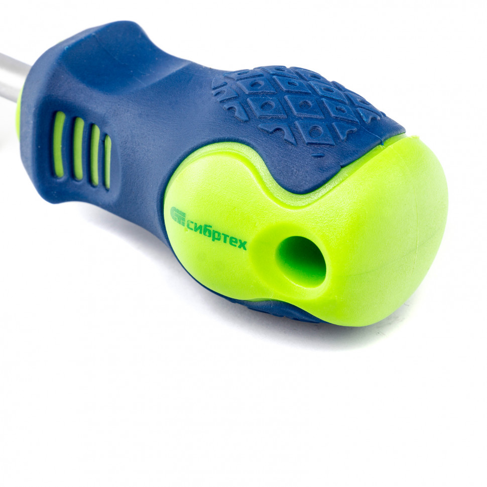 Отвертка, SL6 х 38 мм, CrV, двухкомпонентная рукоятка Сибртех (11853)