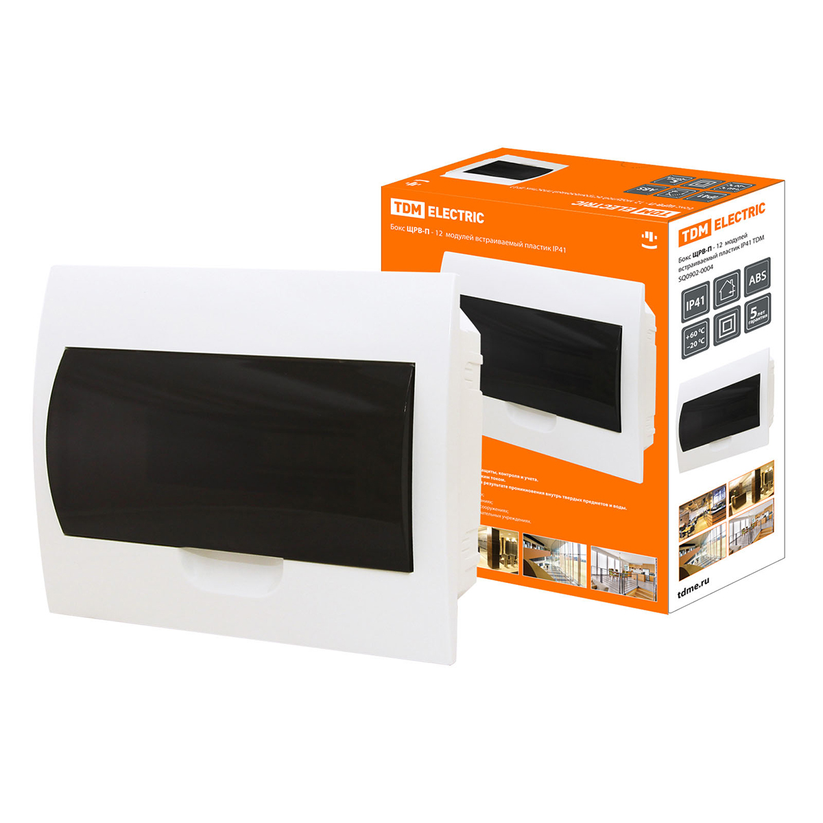 Щиток распределительный встраиваемый щрв-п 12 модулей, пластик ip41 (1/10) tdm sq0902-0004