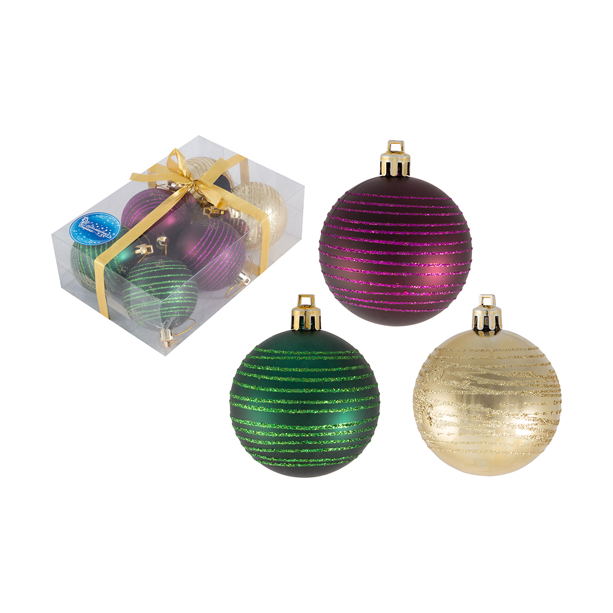 Шары новогодние "диско" набор 6 шт. d - 6 см, разноцв. (1/36) "волшебная страна"