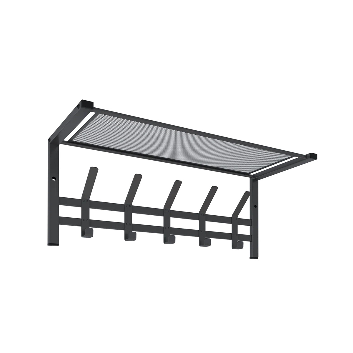 Вешалка настенная с полкой "торонто 21" (5 крючков) 670*270*270 мм графит (1) вспт21 гр