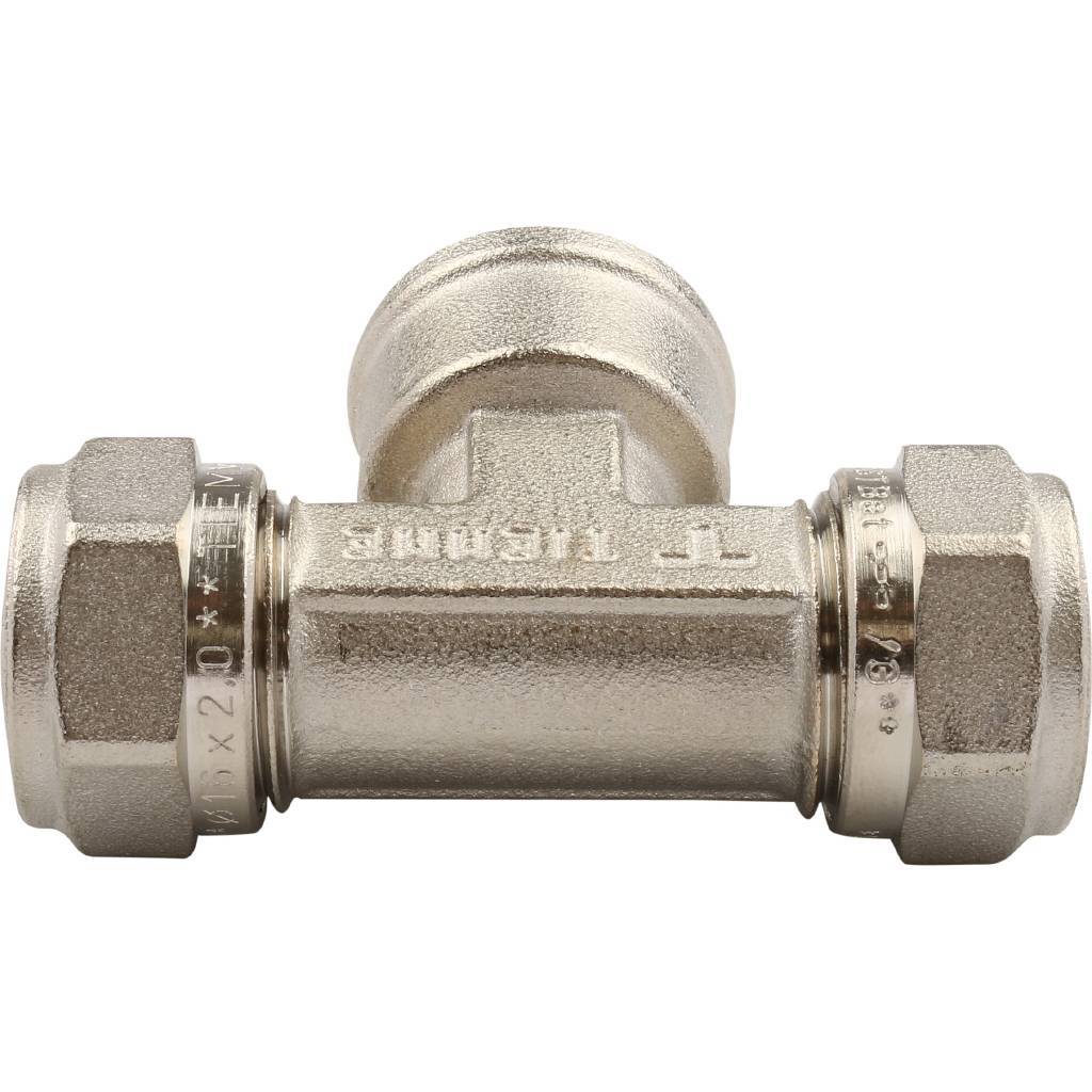 Тройник переходной 16 x 1/2" x 16 ВР под обжим TIEMME для металлопластиковых труб