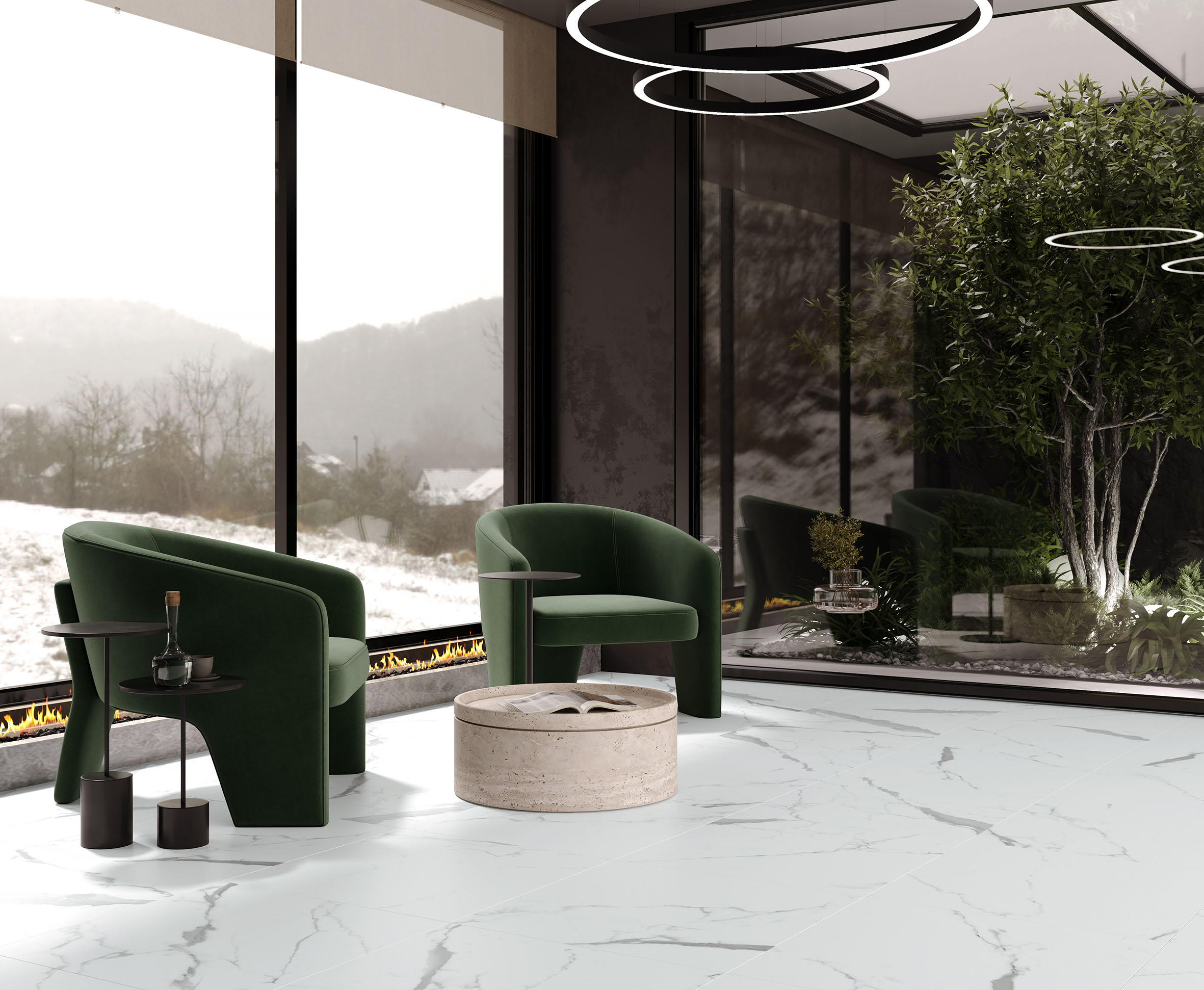 Venatino grey керамогранит белый сатинированный карвинг 60x120