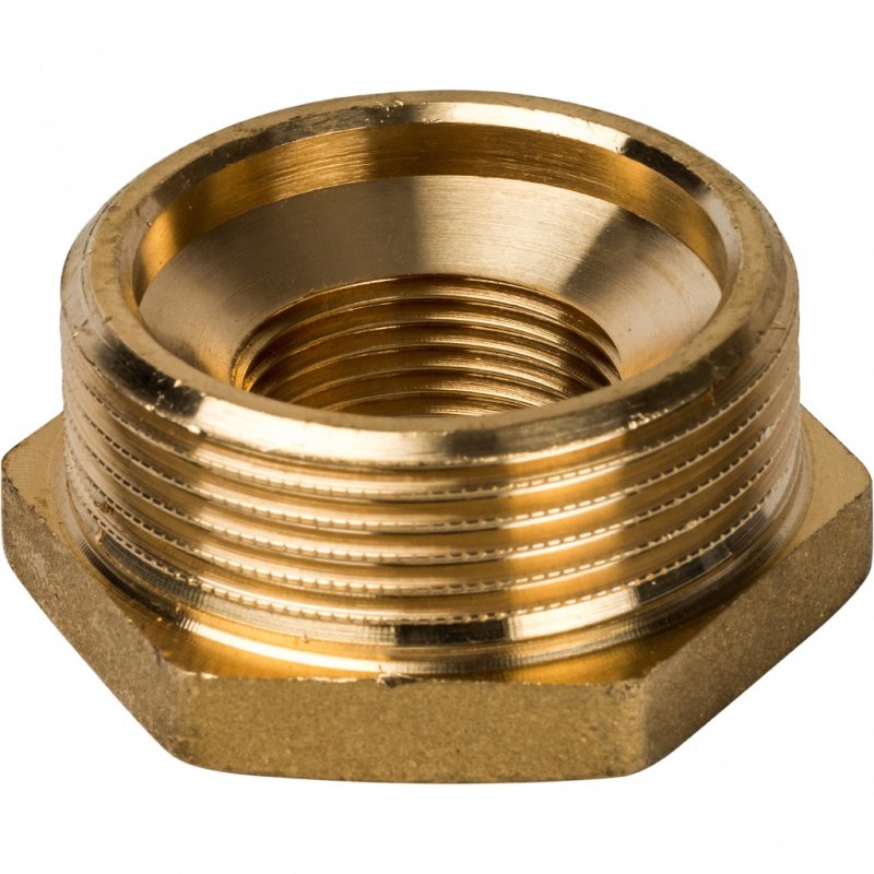 Футорка редукционная НВ 1"1/2 x 3/4" латунь STOUT