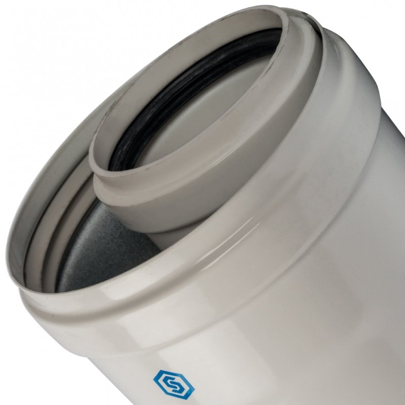 Труба дымохода коаксиальная 60 х 100 L=1000 мм для конденсационных котлов STOUT