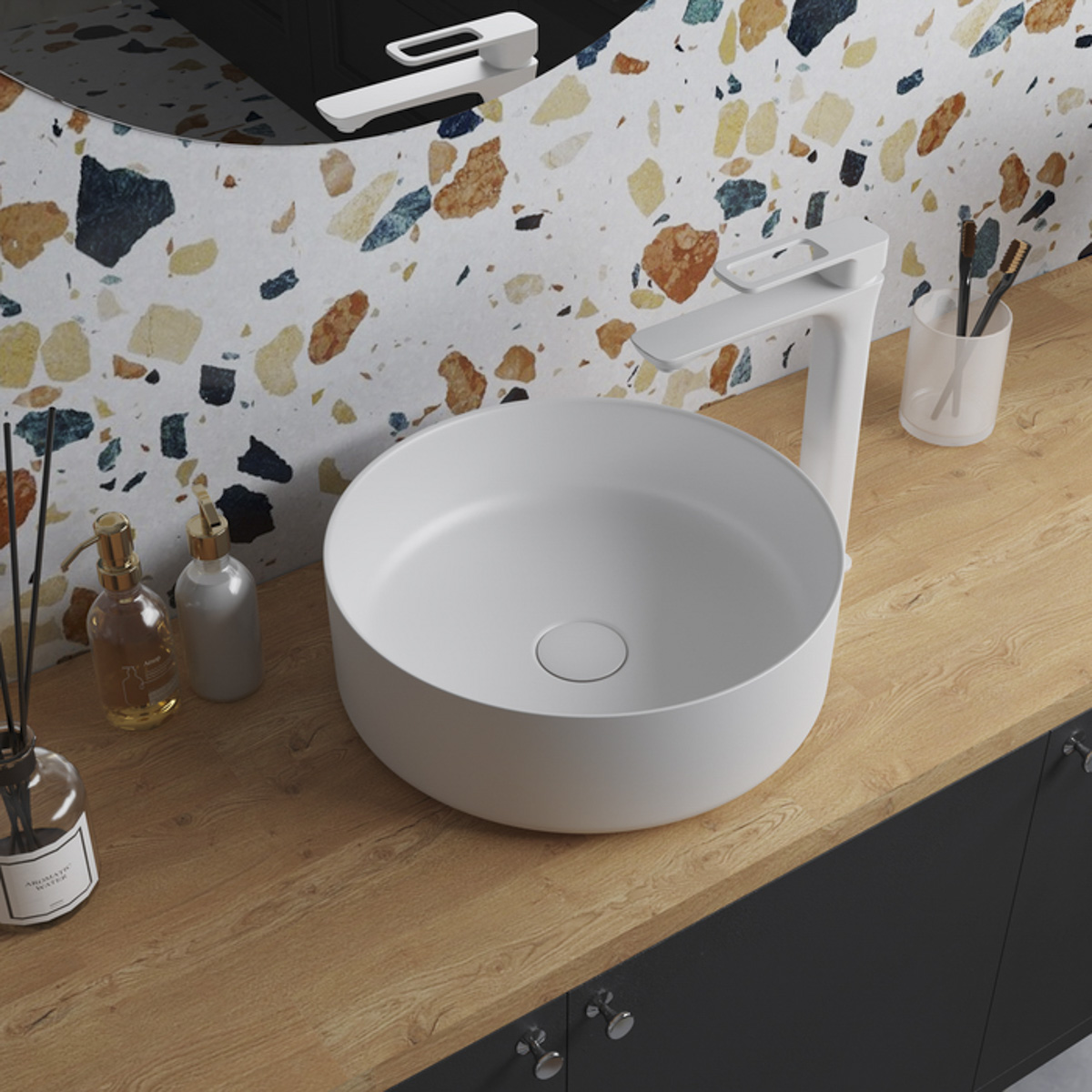 Раковина накладная "ray" (белый глянцевый) (1) "iddis" rayws03i27