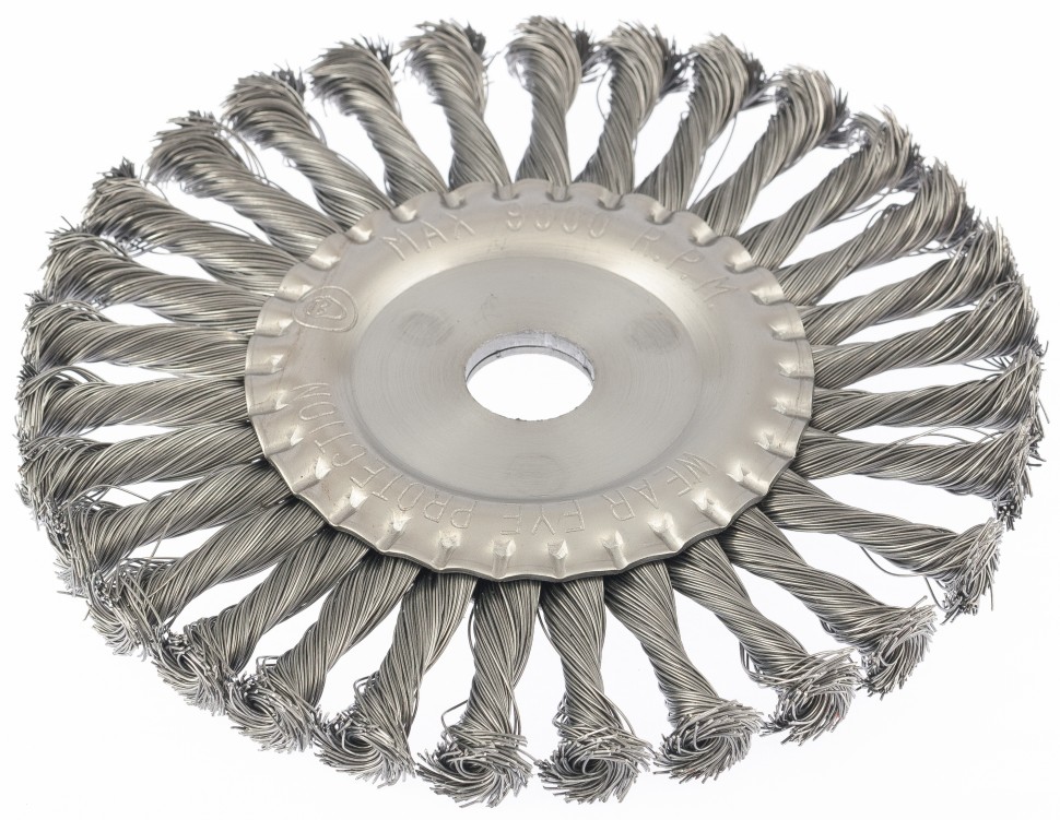 Щетка для УШМ 175 мм, посадка 22.2 мм, плоская, крученая проволока 0.5 мм Matrix (74636)