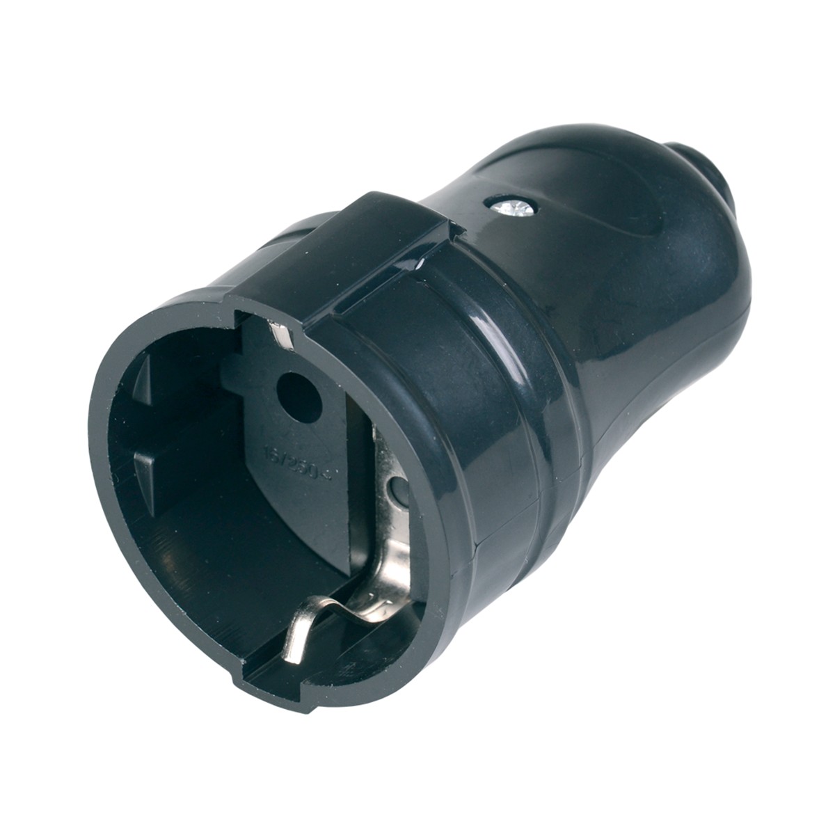 Розетка разборная прямая с заземл. рпп10-02-ст 16а, черный (1/40/480) "iek"