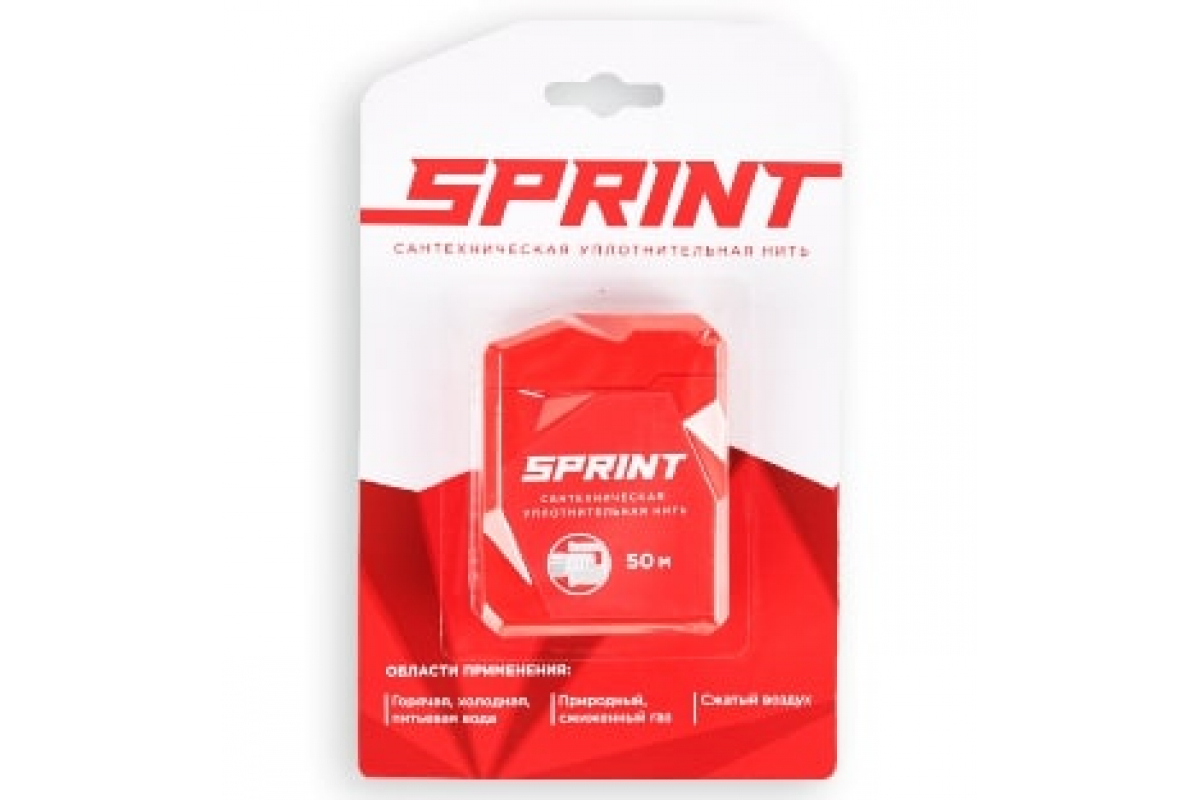 Сантехническая уплотнительная нить SPRINT (50 м.) блистер СантехМастерГель