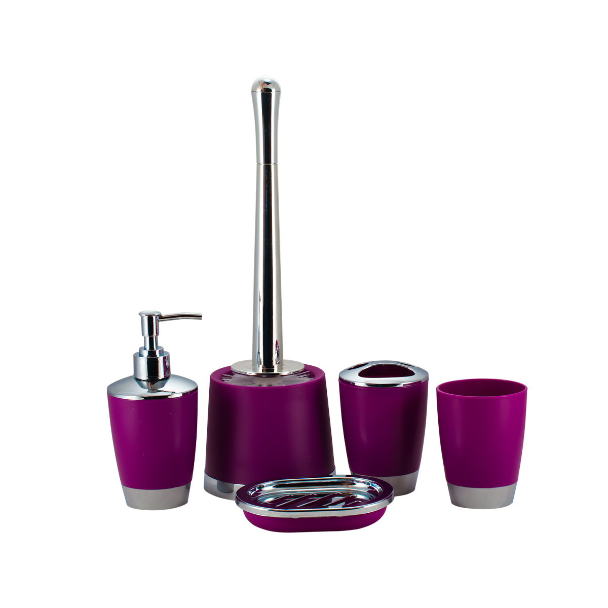 Туалетный набор "альма" ерш с подставкой, пласт. (фиолетовый) (1/6) "аквадекор" attp-2100vl-05