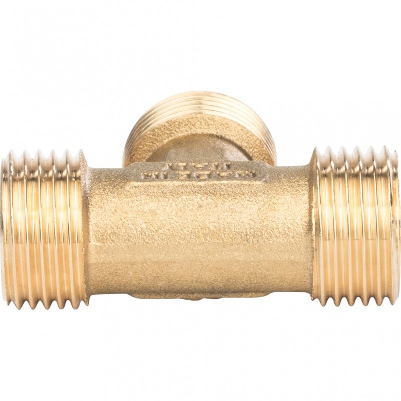 Тройник резьбовой НР 1/2" латунь STOUT