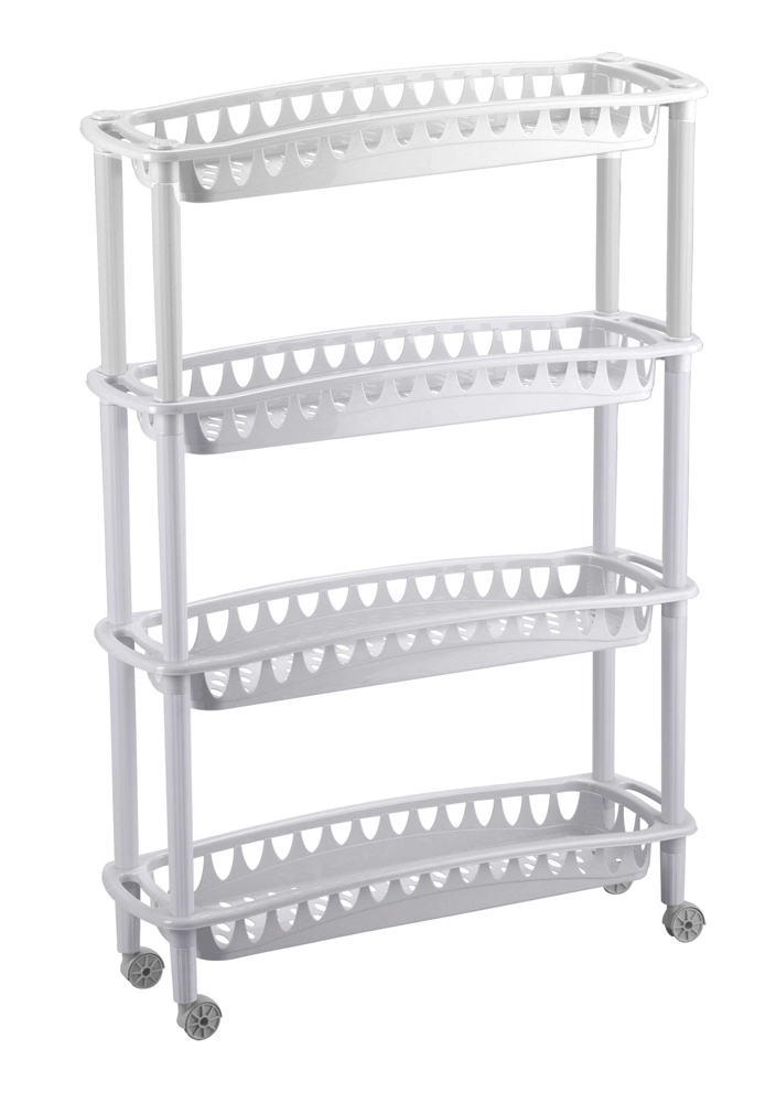 Этажерка "джулия" 4 полки 590*180*730 мм (светло-серый) (1/4) "бытпласт"