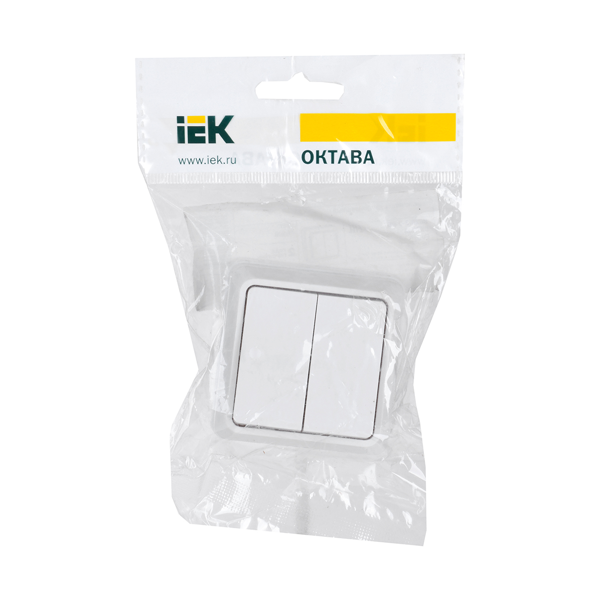 Выключатель открыт. уст. "октава" 2-х кл. вс20-2-0-об, 10а, белый (1/36/432) "iek"
