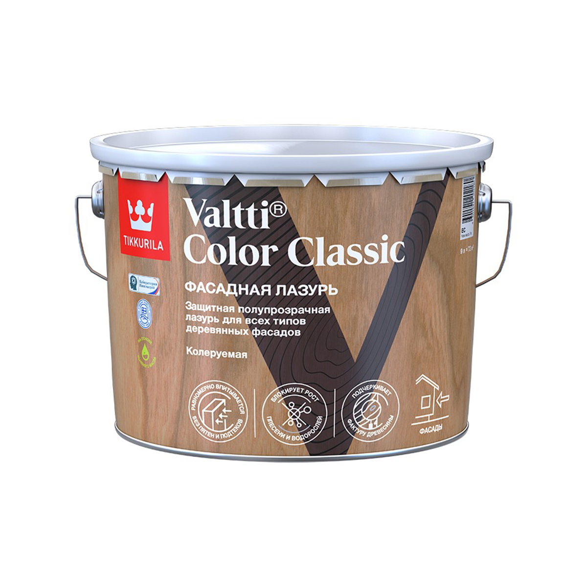 Лазурь фасадная "valtti color classic" ec 9 л (1) "тиккурила"