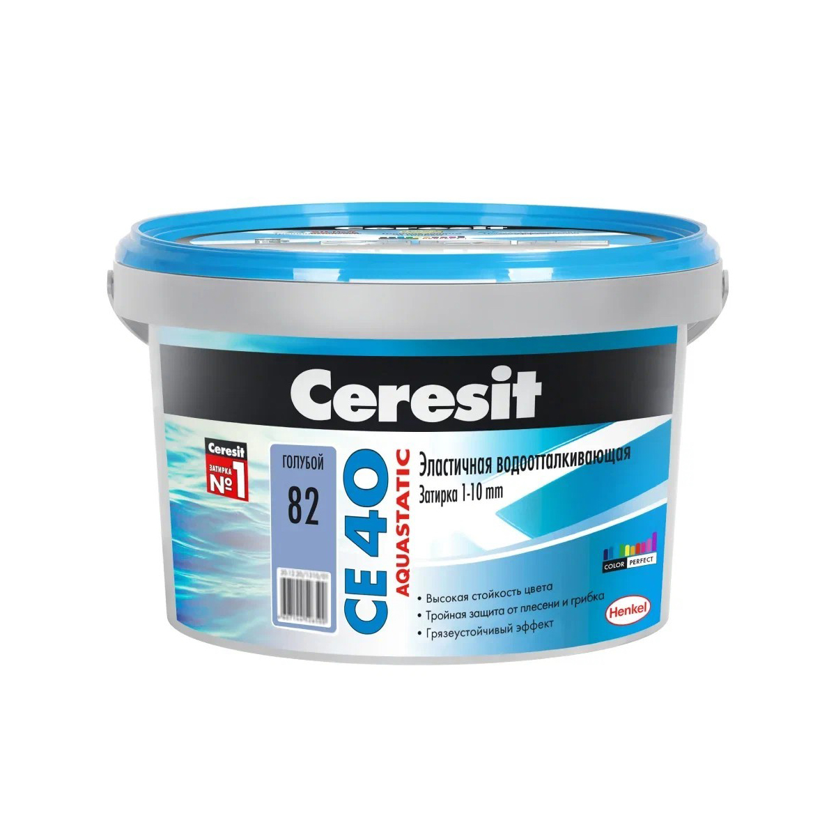 Затирка  №82 aquastatic  се 40  голубая ведро 2 кг (1/12) "ceresit"