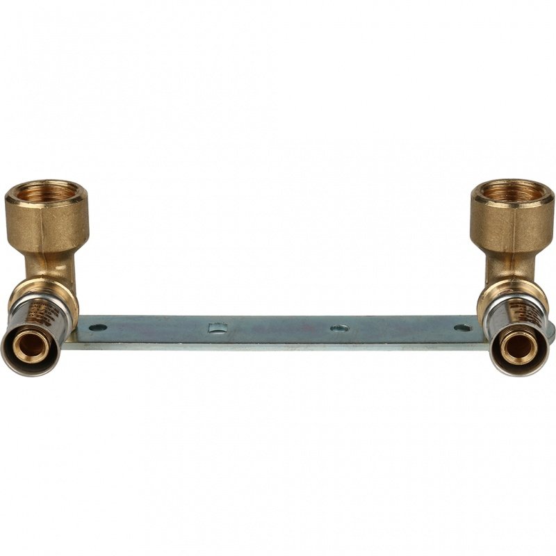 Водорозетка под пресс 16 х 1/2" на монтажной планке STOUT для МП труб