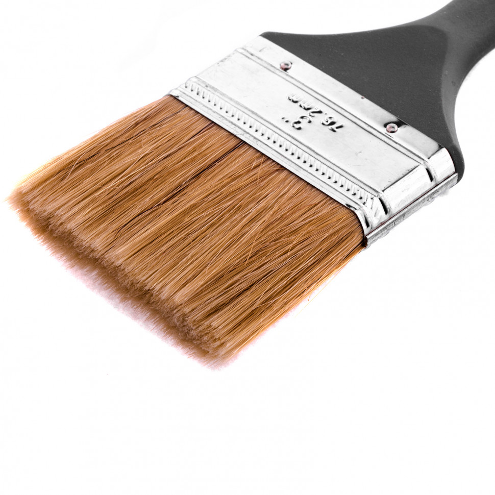 Кисть плоская "Евро" 3", натуральная щетина, пластмассовая ручка MTX (83066)