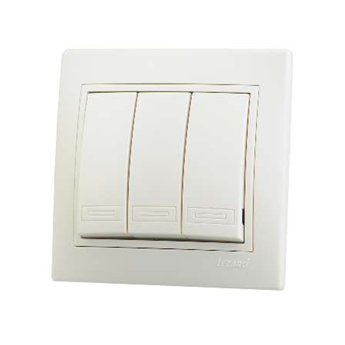 Выключатель "mira" 3-х кл., кремовый (1/10/120) "lezard" 701-0303-109