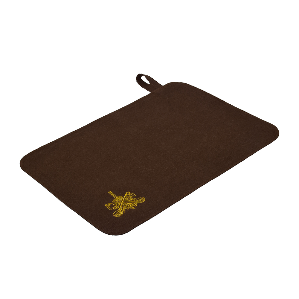 Коврик для бани и сауны с вышивкой, войлок (коричневый) (1/20) "банные штучки" 41417