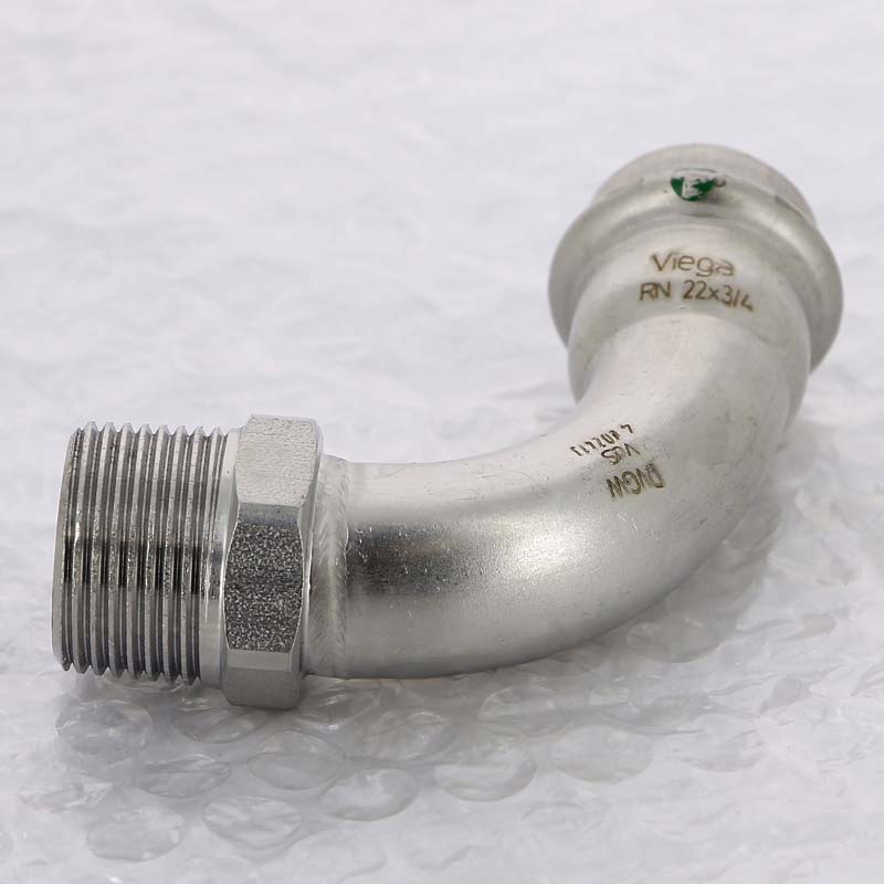 Угол пресс-Н 22x3/4" нержавеющая сталь Sanpress Inox VIEGA