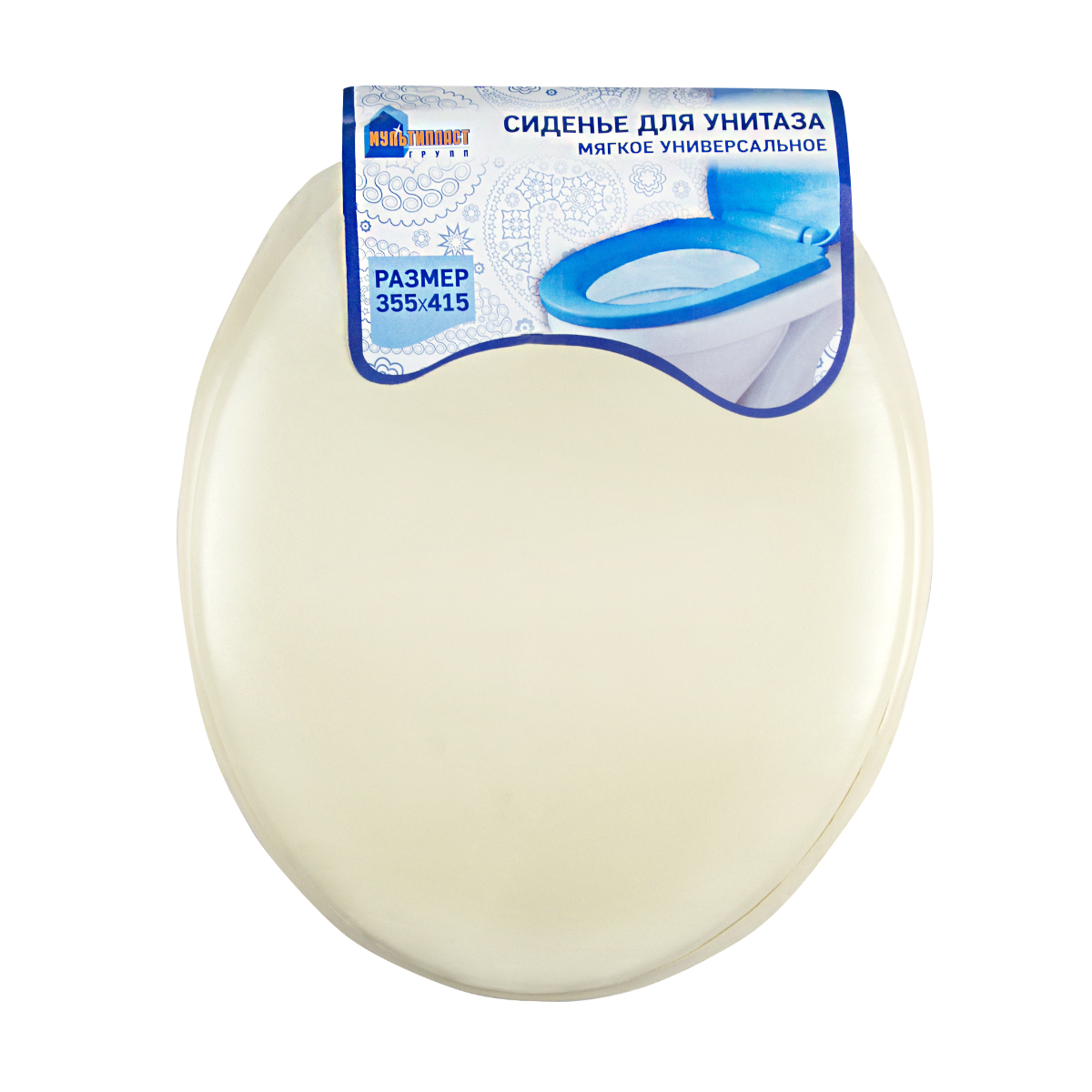 Сиденье для унитаза мягкое бежевое (1/17) "мультипласт"