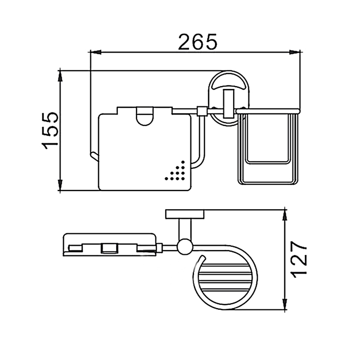 Держатель для туал. бумаги и освежителя воздуха f1903-1, хром (1/20/60) "frap"