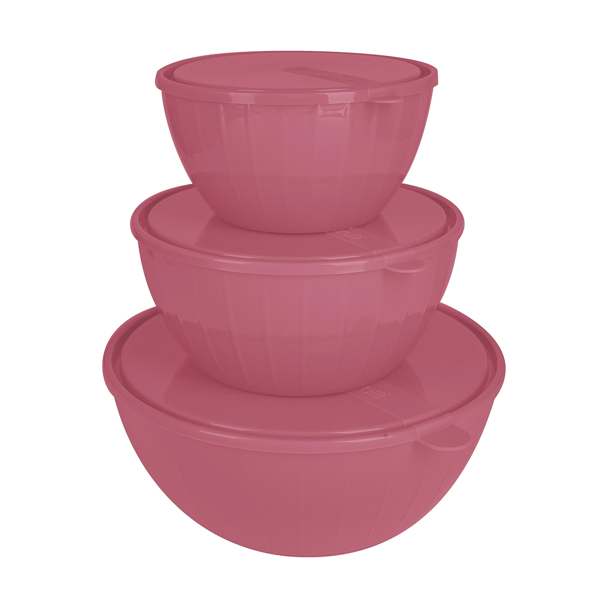 Набор салатников с крышк. "vanilla" (1,7 л + 2,8 л + 5 л)  брусника (1/11) "sugar&spice" se187112054