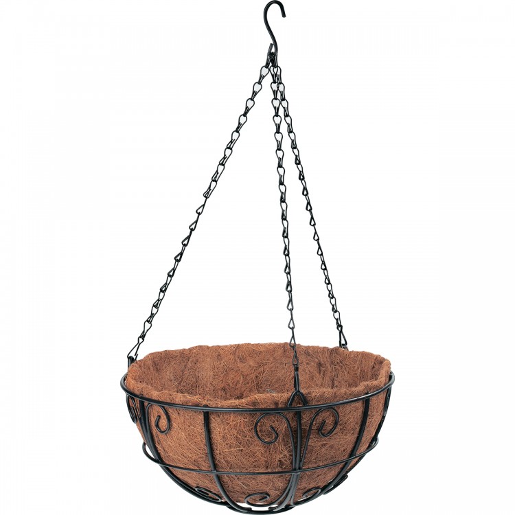 Подвесное кашпо с декором, 30 см, с кокосовой корзиной Palisad (69010)