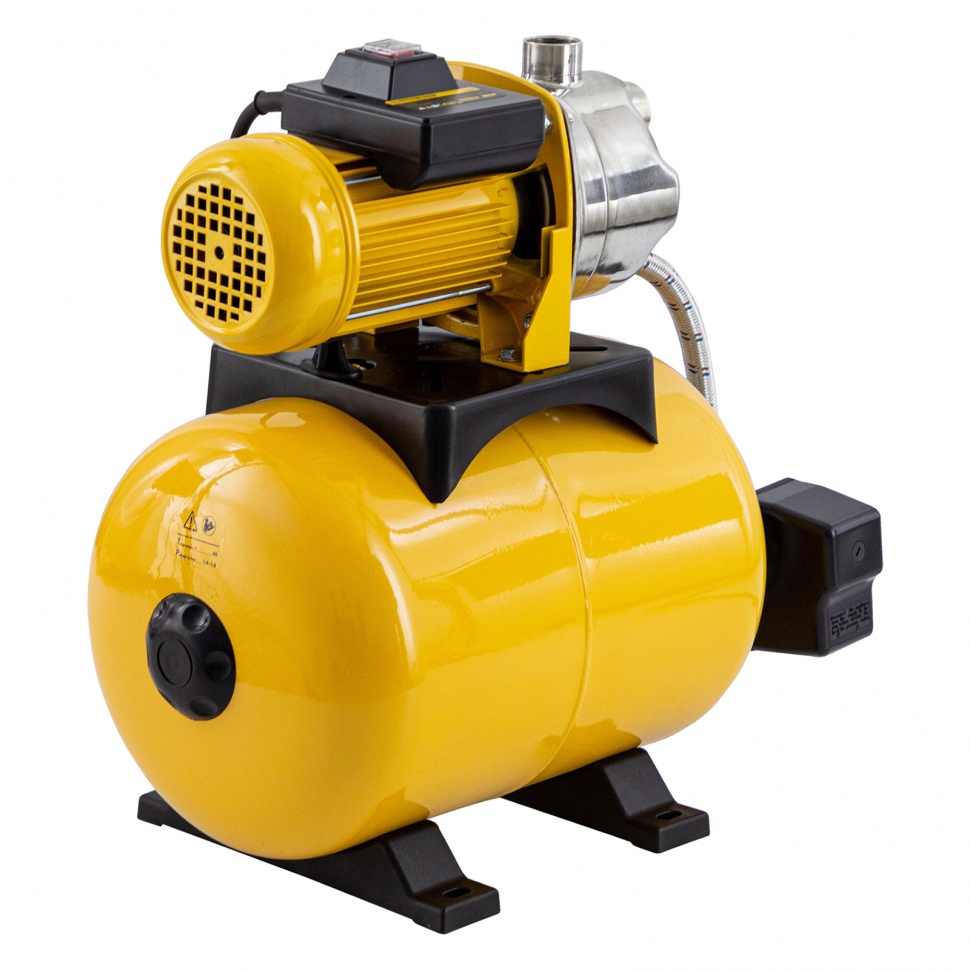 Насосная станция PS1000Х, 1000 Вт, 3500 л/ч, ресивер 24 л, подъем 44 м, нержавейка Denzel (97211)