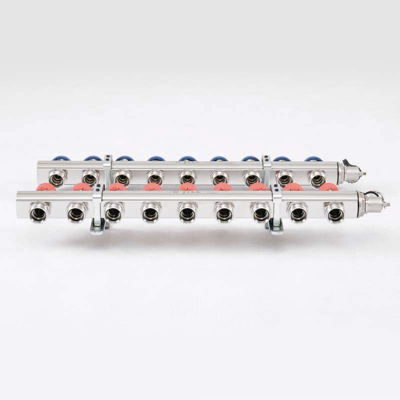 Колл. группа UNI-FITT 1"x3/4" ЕК 9 выходов с регулировочными и термостатическими вентилями