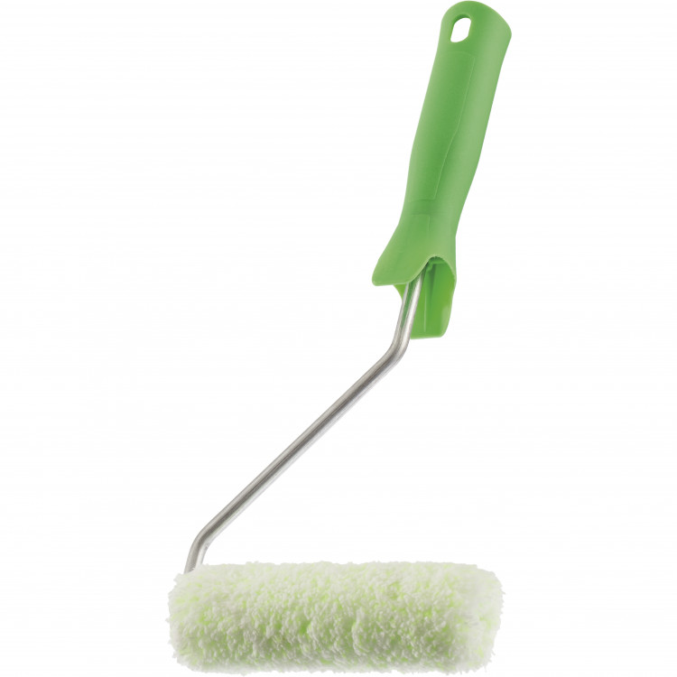 Мини-валик в сборе "Работы с древесиной", 110 мм, ворс 12 мм, D 16 мм, D ручки 6 мм, микроволокно Сибртех (80596)