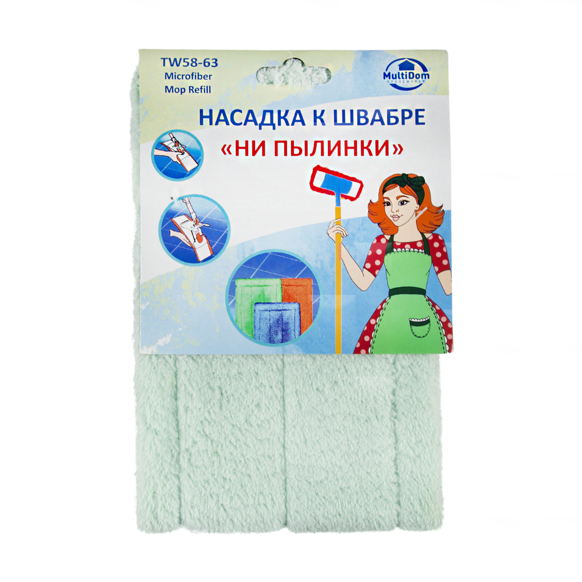 Насадка к швабре "ни пылинки" 43*13 см микрофибра (1/6/60) "мультидом"  tw58-63