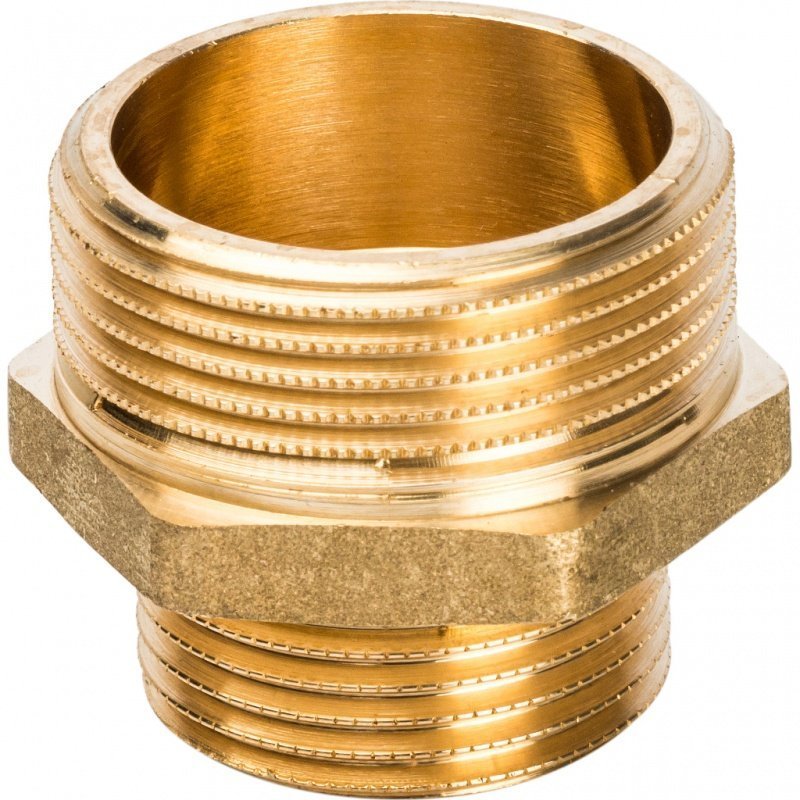 Ниппель переходной резьбовой НР 1"1/4 x 3/4" латунь STOUT