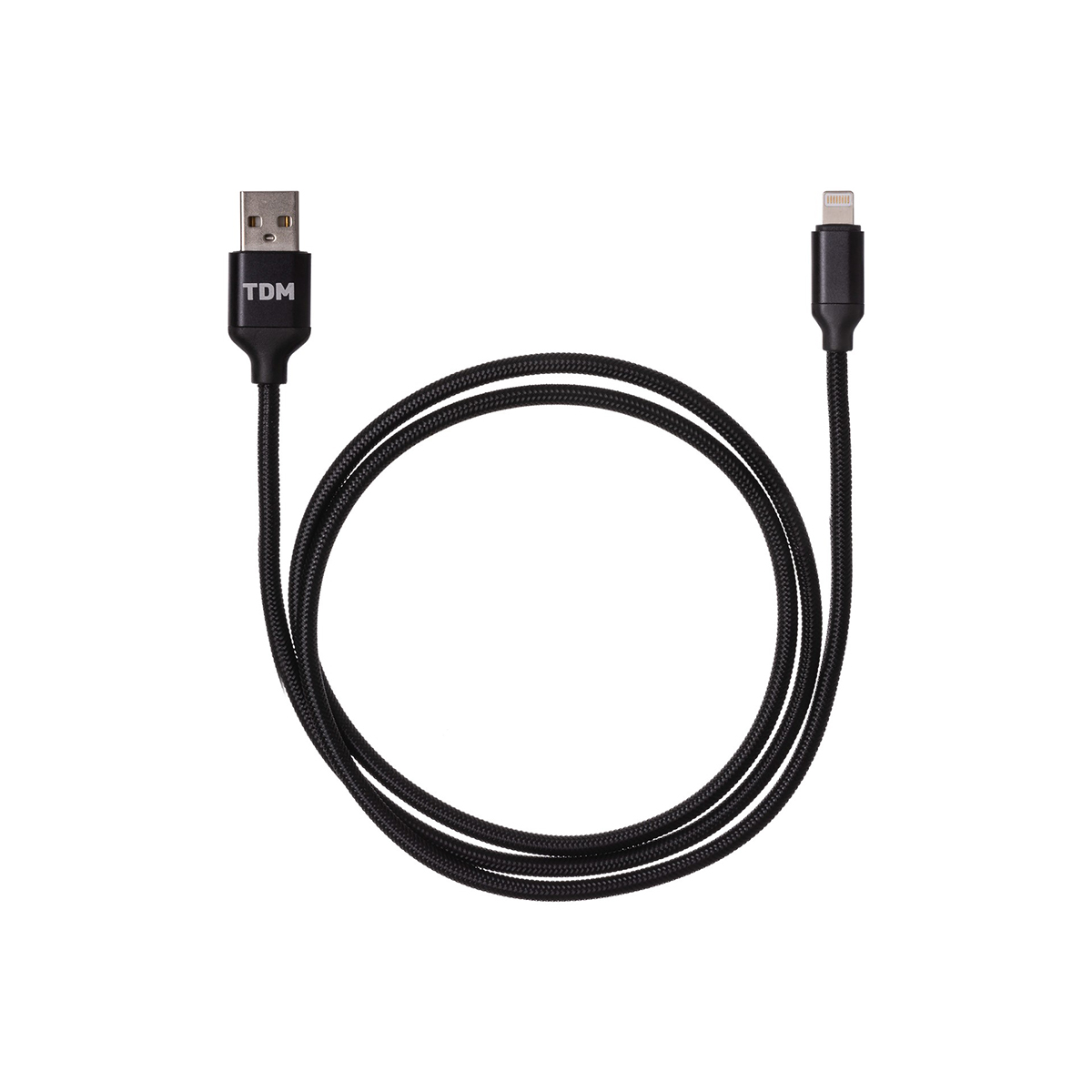 Кабель дк-9 usb-lightning 1 м в тканевой оплетке (черный) (1/200) tdm sq1810-0309