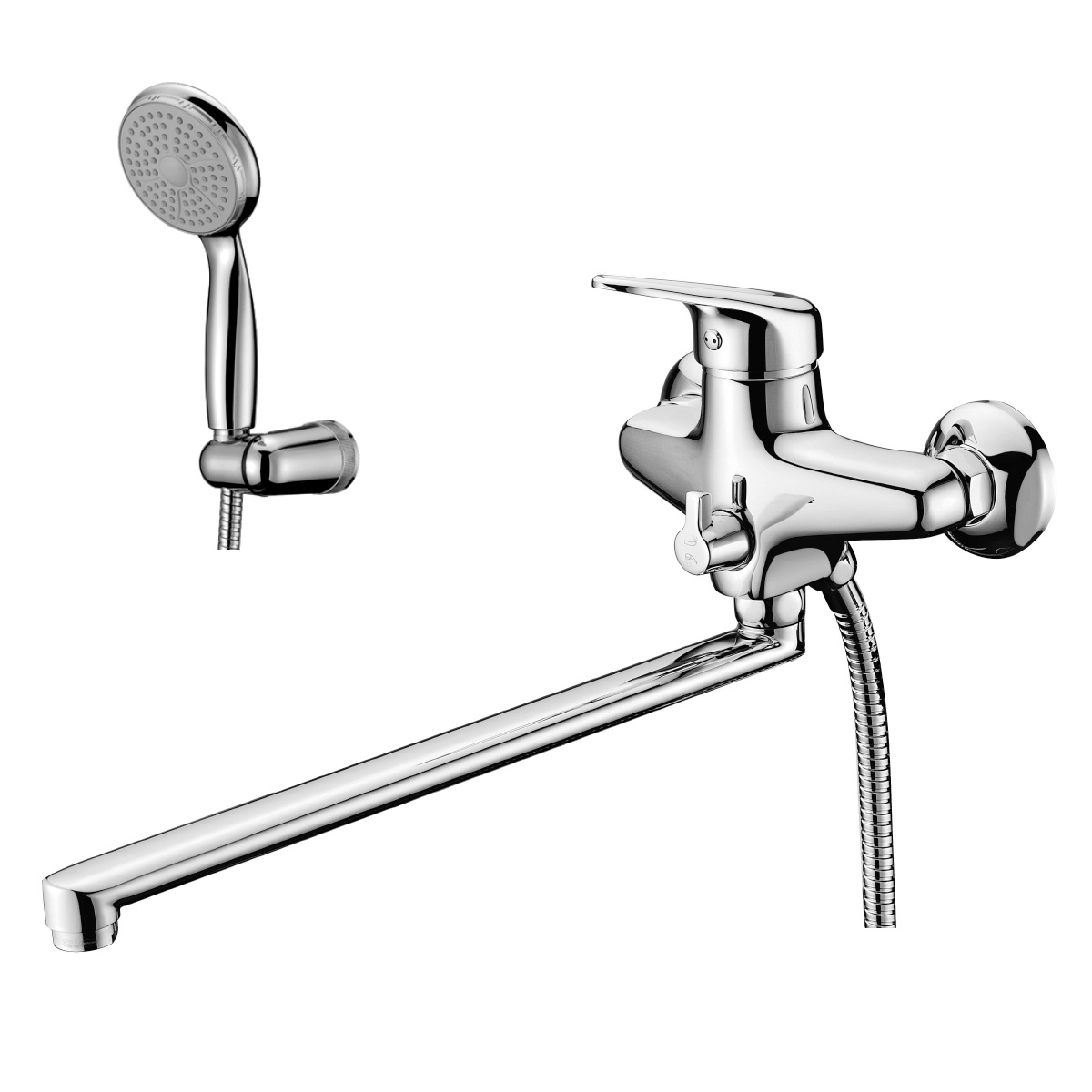 Смеситель для ванн "luna"  lm4151c  длинный плоский излив (1/8) "lemark"